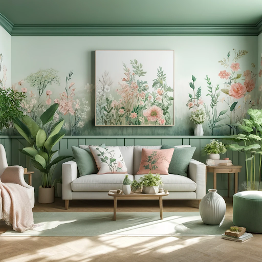 floral colour scheme for living room JSW paints