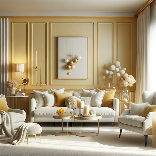honey and milk colour scheme for living room_JSW_paints