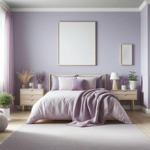 violet_and_lavender_bedroom_wall_colours_JSW_paints